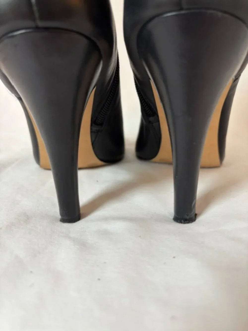Vince Camuto Kevia Black Leather/Suede Open Toe Stiletto Bootie Women's Size 10M